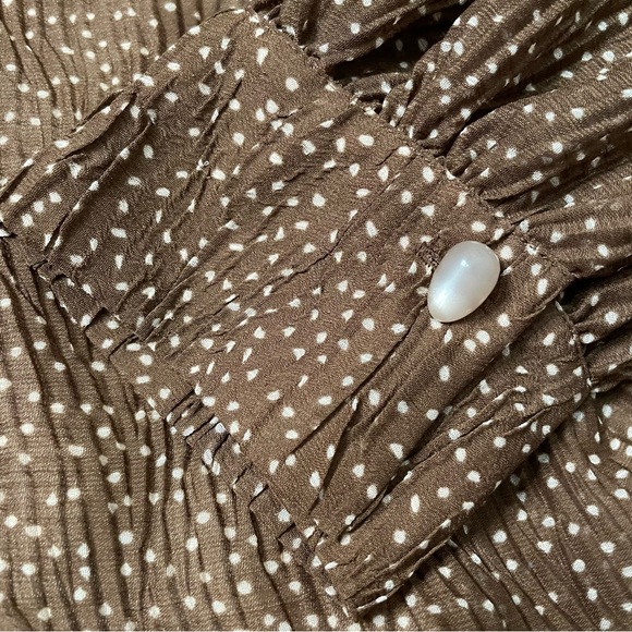 Vince Starry dot shirred-neck blouse - Picture 8 of 13
